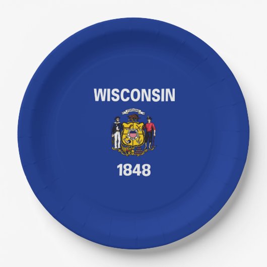Vlagontwerp Wisconsin State Papieren Bordje (Voorkant)
