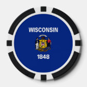 Vlagontwerp Wisconsin State Poker Chips (Voorkant)