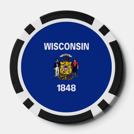 Vlagontwerp Wisconsin State Poker Chips (Achterkant)