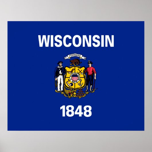 Vlagontwerp Wisconsin State Poster (Voorkant)