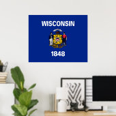 Vlagontwerp Wisconsin State Poster (Thuiskantoor)