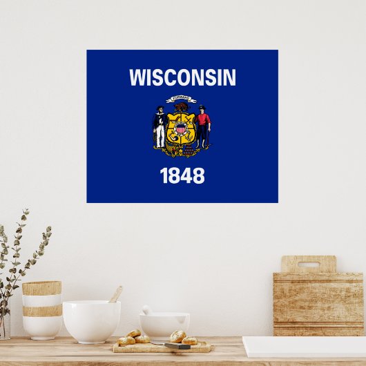 Vlagontwerp Wisconsin State Poster (Keuken)