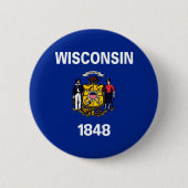 Vlagontwerp Wisconsin State Ronde Button 5,7 Cm (Voorkant)