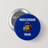 Vlagontwerp Wisconsin State Ronde Button 5,7 Cm (Voorkant /achterkant)