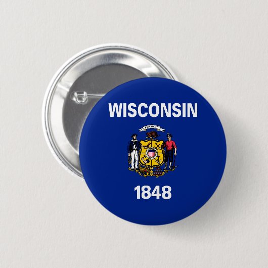 Vlagontwerp Wisconsin State Ronde Button 5,7 Cm (Voorkant /achterkant)
