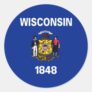 Vlagontwerp Wisconsin State Ronde Sticker