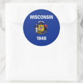 Vlagontwerp Wisconsin State Ronde Sticker (Tas)