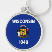 Vlagontwerp Wisconsin State Sleutelhanger (Voorkant)