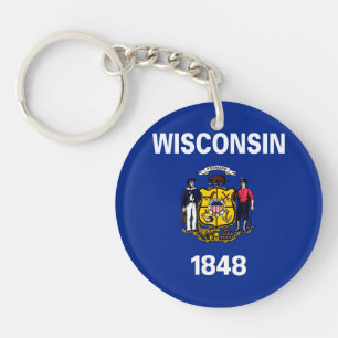Vlagontwerp Wisconsin State Sleutelhanger