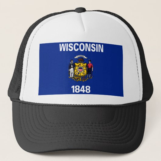 Vlagontwerp Wisconsin State Trucker Pet (Voorkant)
