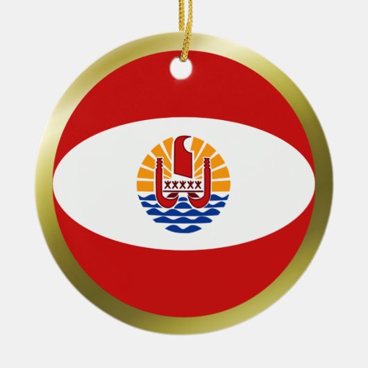Vlagornament Frans-Polynesië Keramisch Ornament (Voorkant)