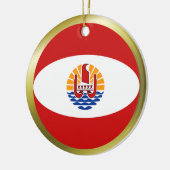 Vlagornament Frans-Polynesië Keramisch Ornament (Links)