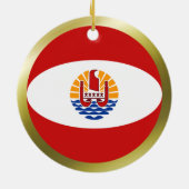 Vlagornament Frans-Polynesië Keramisch Ornament (Achterkant)