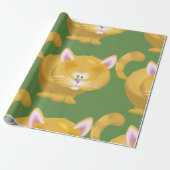 Vlagpapier voor gember kat cadeaupapier (Uitgerold)