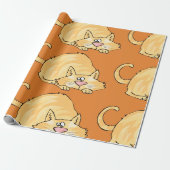 Vlagpapier voor gember kat cadeaupapier (Uitgerold)