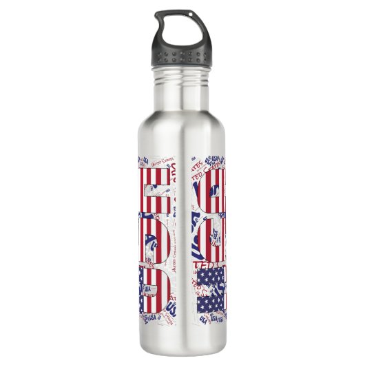 Vlagpatriottisch gebied Verenigde Staten Waterfles (Achterkant)