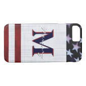  vlagpatriottisch juli 4e Aangepast monogram 2 Case-Mate iPhone Case (Achterkant (Horizontaal))