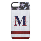 vlagpatriottisch juli 4e Aangepast monogram 2 Case-Mate iPhone Case (Achterkant)