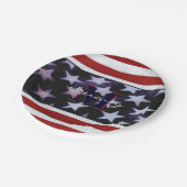  vlagpatriottisch juli 4e Aangepast monogram 2 Papieren Bordje (Gekanteld)