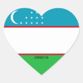 Vlagpatriottisch Oezbekistan Hart Sticker (Voorkant)