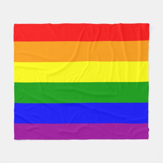 Vlagpatroon Gay Pride Rainbow Fleece Deken (Voorkant (Horizontaal))