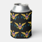 Vlagpatroon van de Amerikaanse Maagdeneilanden, zw Blikjeskoeler (Blikje Voorkant)