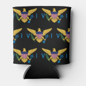 Vlagpatroon van de Amerikaanse Maagdeneilanden, zw Blikjeskoeler (Voorkant)