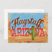 Vlagpersoneel Arizona Vintage Travel Briefkaart (Voorkant / Achterkant)