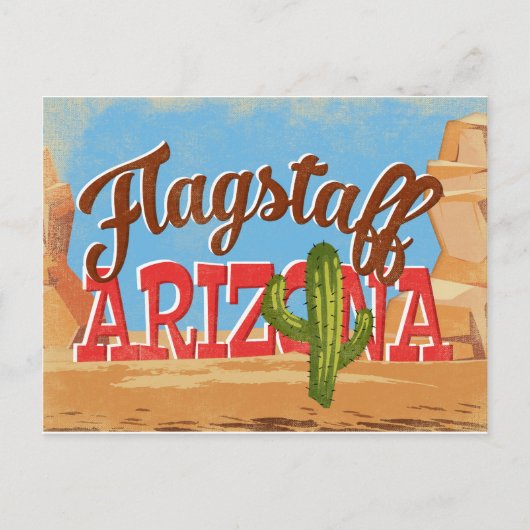 Vlagpersoneel Arizona Vintage Travel Briefkaart (Voorkant)