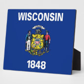 VlagPlaque Wisconsin State Fotoplaat (Zijkant)
