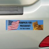 Vlagpompoenkat voor President Bumpersticker (Op auto)