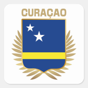 Vlagschild Curaao Vierkante Sticker