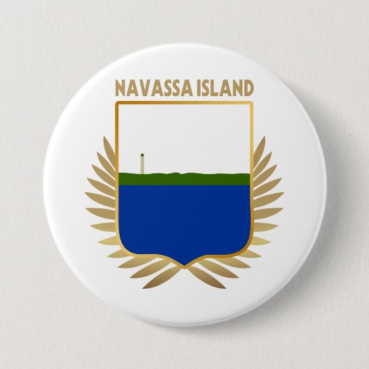Vlagschild van Navassa Ronde Button 7,6 Cm (Voorkant)