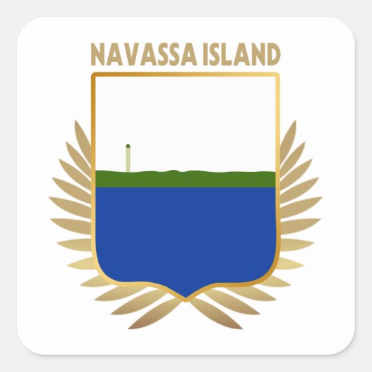 Vlagschild van Navassa Vierkante Sticker (Voorkant)