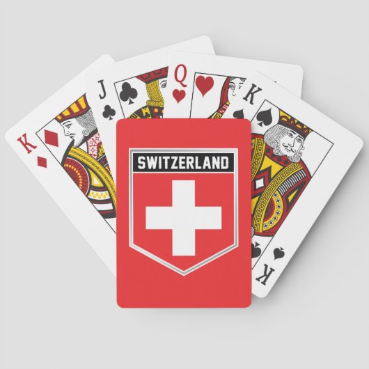 Vlagschild Zwitserland Pokerkaarten (Achterkant)