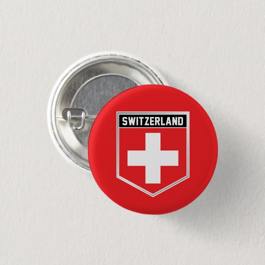 Vlagschild Zwitserland Ronde Button 3,2 Cm (Voorkant /achterkant)