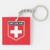 Vlagschild Zwitserland Sleutelhanger (Achterkant)