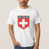 Vlagschild Zwitserland T-shirt (Voorkant)