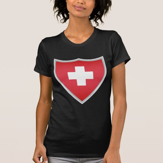 Vlagschild Zwitserland T-shirt (Voorkant)