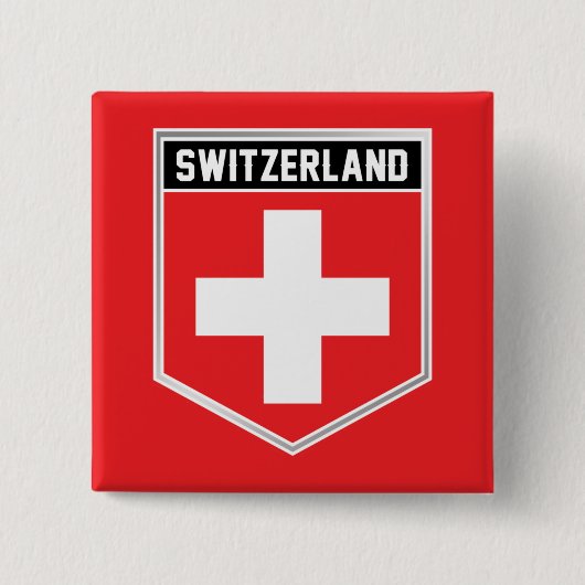 Vlagschild Zwitserland Vierkante Button 5,1 Cm (Voorkant)