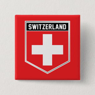 Vlagschild Zwitserland Vierkante Button 5,1 Cm