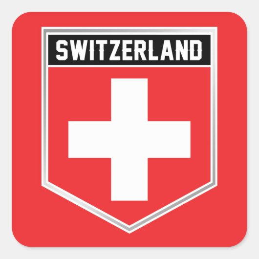 Vlagschild Zwitserland Vierkante Sticker (Voorkant)
