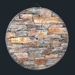 Vlagsteen | Natuursteenpatroon | briketten Dartbord<br><div class="desc">Een neutraal gekleurd,  veelkleurig vlaggensteenontwerp.</div>
