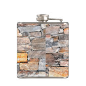 Vlagsteen | Natuursteenpatroon | briketten Heupfles (Achterkant)