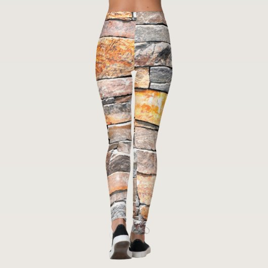 Vlagsteen | Natuursteenpatroon | briketten Leggings (Achterkant)