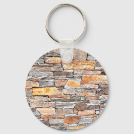 Vlagsteen | Natuursteenpatroon | briketten Sleutelhanger