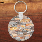 Vlagsteen | Natuursteenpatroon | briketten Sleutelhanger (Voorkant)