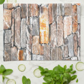 Vlagsteen | Natuursteenpatroon | briketten Theedoek (Gevouwen)