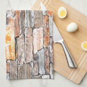 Vlagsteen | Natuursteenpatroon | briketten Theedoek (Quarter Fold)