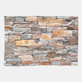 Vlagsteen | Natuursteenpatroon | briketten Theedoek